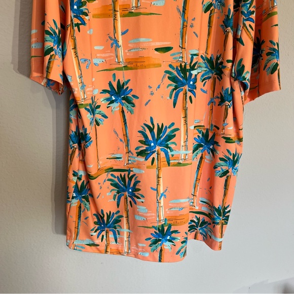 Bad Birdie Hotel California golf polo palm trees orange blue size large - Picture 11 of 12